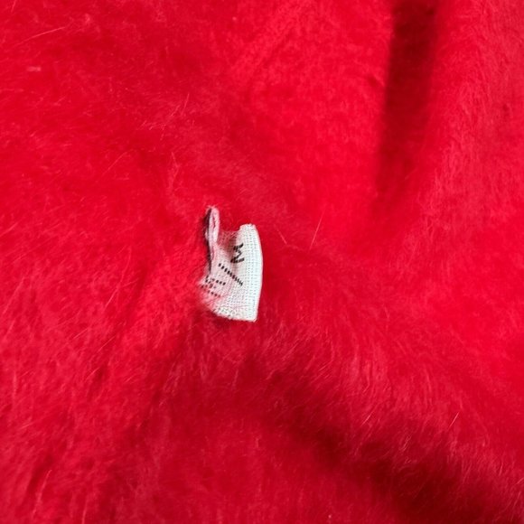 Vintage Parkhurst Red Buttoned Angora Rabbit Hair Cardigan Sweater‎ Women's Sz M - Picture 12 of 12